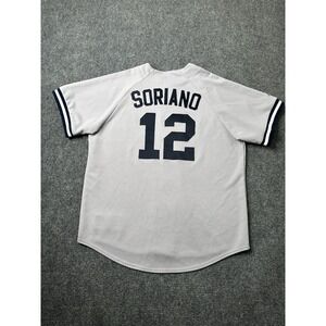 Mens MLB New York Yankees Alfonso Soriano #12 Gray Jersey, Size XL
